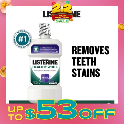 LISTERINE Listerine Healthy White Multi-Action Mouthwash Natural Lemon & Salt 1000ml