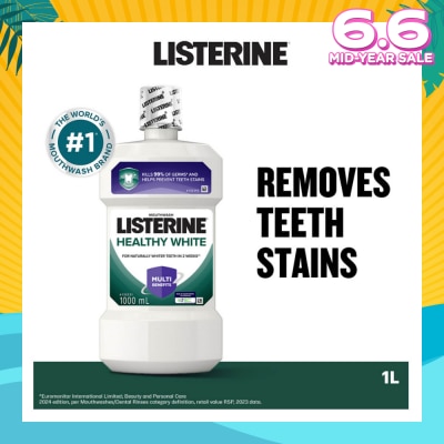 LISTERINE Listerine Healthy White Multi-Action Mouthwash Natural Lemon & Salt 1000ml