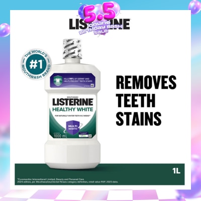 LISTERINE - Listerine Healthy White Multi-Action Mouthwash Natural Lemon & Salt 1000ml