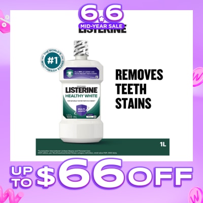 LISTERINE - Listerine Healthy White Multi-Action Mouthwash Natural Lemon & Salt 1000ml
