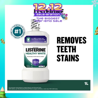 LISTERINE Listerine Healthy White Multi-Action Mouthwash Natural Lemon & Salt 1000ml