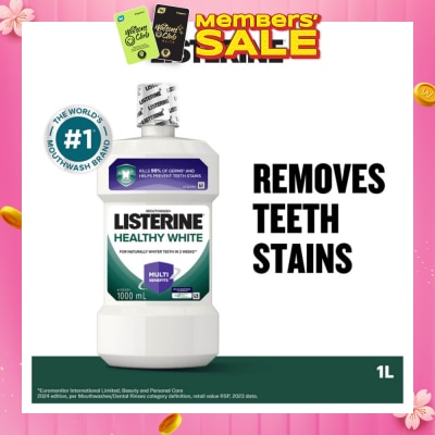 LISTERINE Listerine Healthy White Multi-Action Mouthwash Natural Lemon & Salt 1000ml
