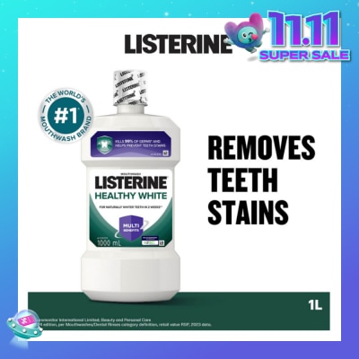 LISTERINE Listerine Healthy White Multi-Action Mouthwash Natural Lemon & Salt 1000ml