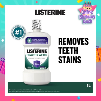 LISTERINE Listerine Healthy White Multi-Action Mouthwash Natural Lemon & Salt 1000ml