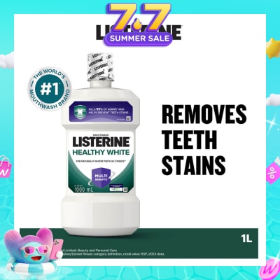 LISTERINE - Listerine Healthy White Multi-Action Mouthwash Natural Lemon & Salt 1000ml