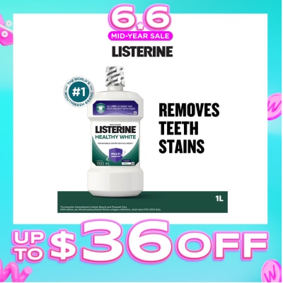 LISTERINE - Listerine Healthy White Multi-Action Mouthwash Natural Lemon & Salt 1000ml
