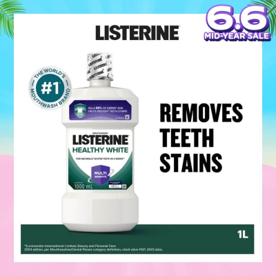 LISTERINE Listerine Healthy White Multi-Action Mouthwash Natural Lemon & Salt 1000ml