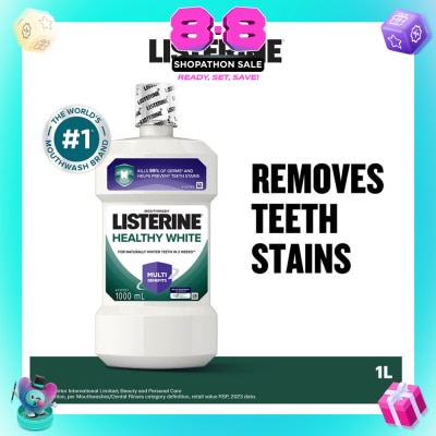 LISTERINE - Listerine Healthy White Multi-Action Mouthwash Natural Lemon & Salt 1000ml