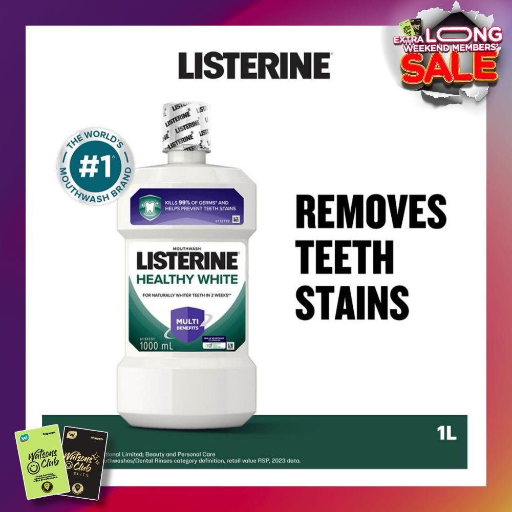 Listerine Healthy White Multi-Action Mouthwash Natural Lemon & Salt 1000ml