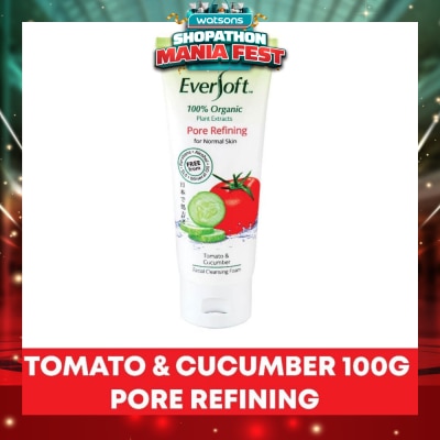 EVERSOFT - Organic Tomato & Cucumber Facial Cleanser 100g