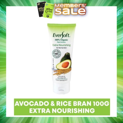 EVERSOFT - Organic Avocado & Rice Bran Facial Cleanser 100g