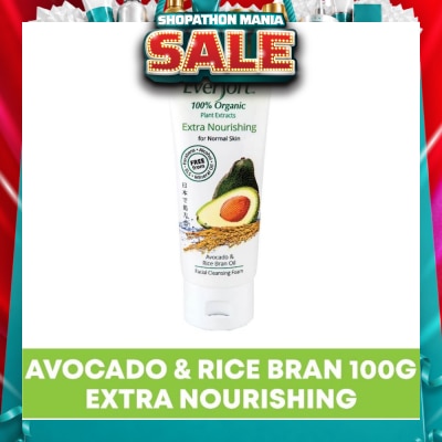 EVERSOFT - Organic Avocado & Rice Bran Facial Cleanser 100g