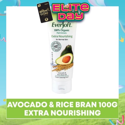 EVERSOFT - Organic Avocado & Rice Bran Facial Cleanser 100g