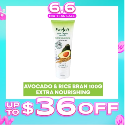 EVERSOFT - Organic Avocado & Rice Bran Facial Cleanser 100g