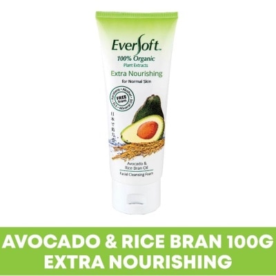 EVERSOFT Organic Avocado & Rice Bran Facial Cleanser 100g