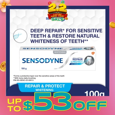 SENSODYNE Sensitive Teeth Oral Care Toothpaste Deep Repair & Protect Whitening (Dental Sensitivity Relief) 100g
