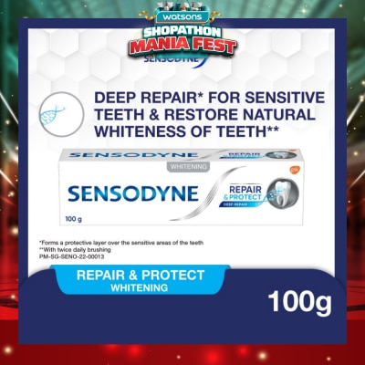 SENSODYNE - Sensitive Teeth Oral Care Toothpaste Deep Repair & Protect Whitening (Dental Sensitivity Relief) 100g