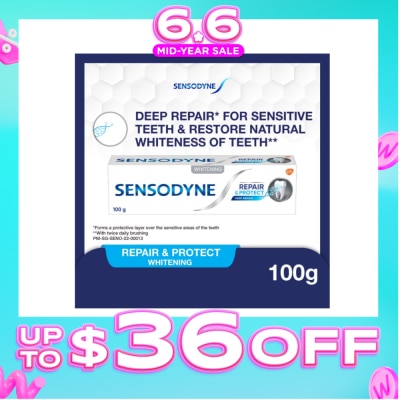 SENSODYNE - Sensitive Teeth Oral Care Toothpaste Deep Repair & Protect Whitening (Dental Sensitivity Relief) 100g