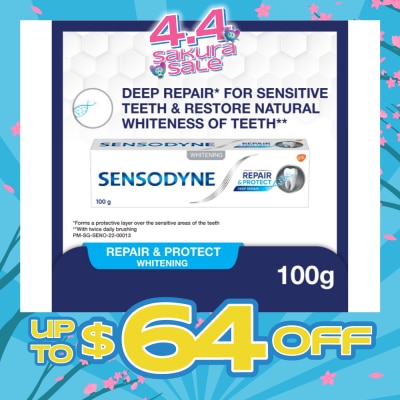 SENSODYNE - Sensitive Teeth Oral Care Toothpaste Deep Repair & Protect Whitening (Dental Sensitivity Relief) 100g