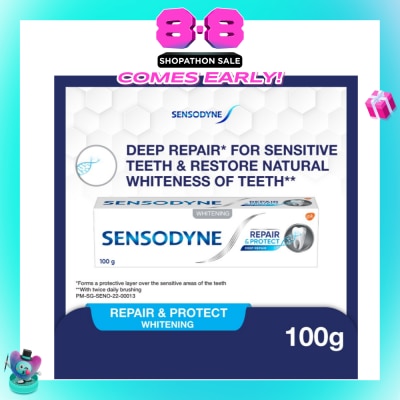 SENSODYNE - Sensitive Teeth Oral Care Toothpaste Deep Repair & Protect Whitening (Dental Sensitivity Relief) 100g