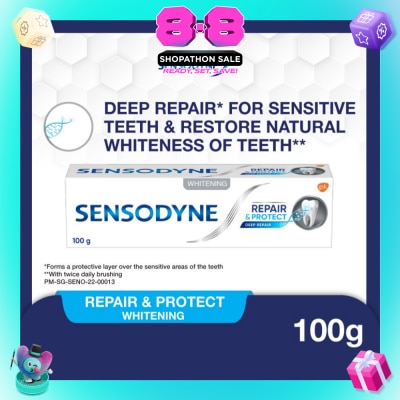 SENSODYNE - Sensitive Teeth Oral Care Toothpaste Deep Repair & Protect Whitening (Dental Sensitivity Relief) 100g