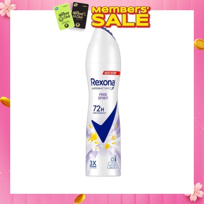 REXONA Free Spirit Anti Perspirant With Motion Activated Technology (Provides Up To 72 Hours Protection Against Sweat And Odour) 135ml