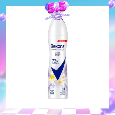 REXONA - Free Spirit Anti Perspirant With Motion Activated Technology (Provides Up To 72 Hours Protection Against Sweat And Odour) 135ml