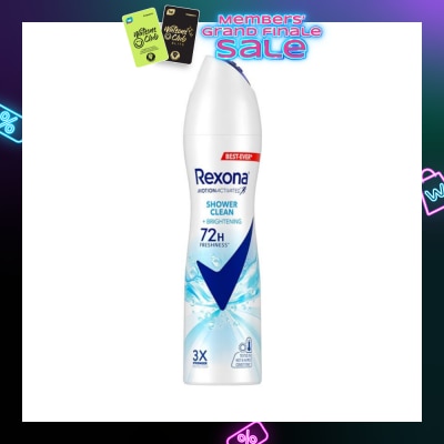 REXONA Shower Clean And Brightening Anti Perspirant With Motion Activated Technology (Provides Up To 72 Hours Protection Against Sweat And Odour) 135ml