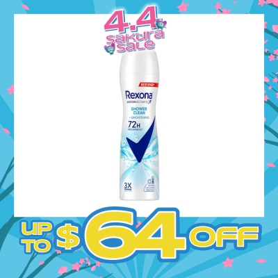 REXONA - Shower Clean And Brightening Anti Perspirant With Motion Activated Technology (Provides Up To 72 Hours Protection Against Sweat And Odour) 135ml