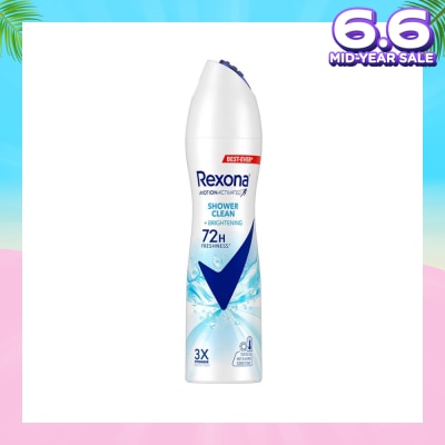 REXONA Shower Clean And Brightening Anti Perspirant With Motion Activated Technology (Provides Up To 72 Hours Protection Against Sweat And Odour) 135ml