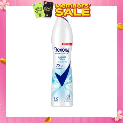 REXONA Shower Clean And Brightening Anti Perspirant With Motion Activated Technology (Provides Up To 72 Hours Protection Against Sweat And Odour) 135ml