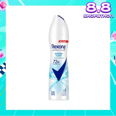 REXONA Shower Clean And Brightening Anti Perspirant With Motion Activated Technology (Provides Up To 72 Hours Protection Against Sweat And Odour) 135ml