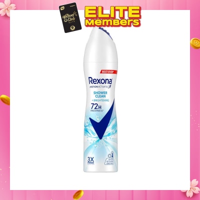 REXONA Shower Clean And Brightening Anti Perspirant With Motion Activated Technology (Provides Up To 72 Hours Protection Against Sweat And Odour) 135ml