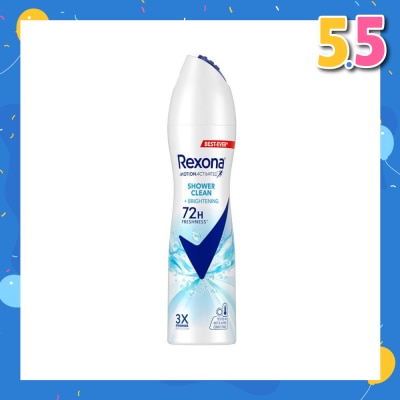 REXONA Shower Clean And Brightening Anti Perspirant With Motion Activated Technology (Provides Up To 72 Hours Protection Against Sweat And Odour) 135ml