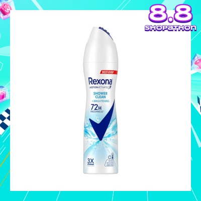REXONA Shower Clean And Brightening Anti Perspirant With Motion Activated Technology (Provides Up To 72 Hours Protection Against Sweat And Odour) 135ml