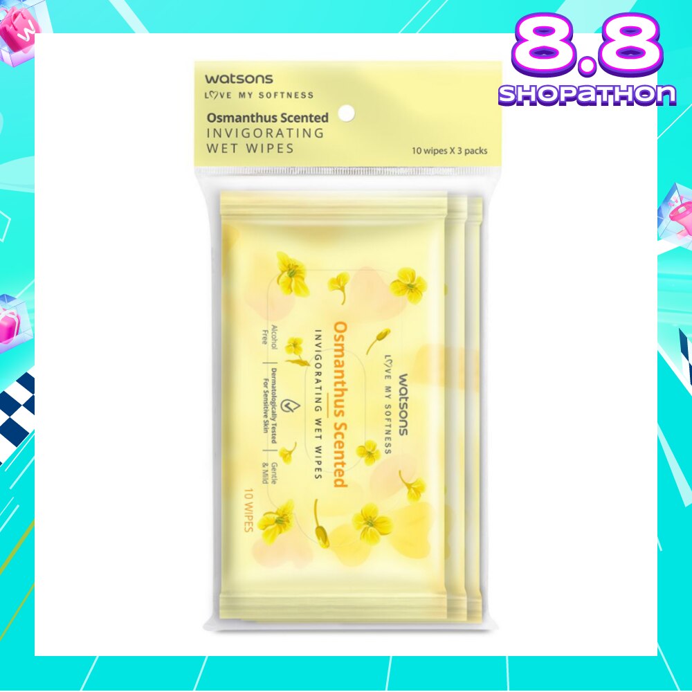 Scented Invigorating Wet Wipes Osmanthus 10s x 3 packet
