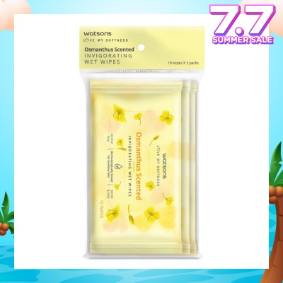 WATSONS Scented Invigorating Wet Wipes Osmanthus 10s x 3 packet