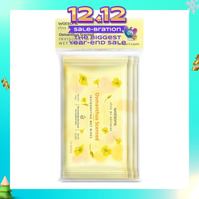 WATSONS Scented Invigorating Wet Wipes Osmanthus 10s x 3 packet
