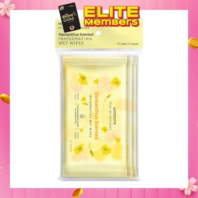 WATSONS [CNY] Scented Invigorating Wet Wipes Osmanthus 10s x 3 packet