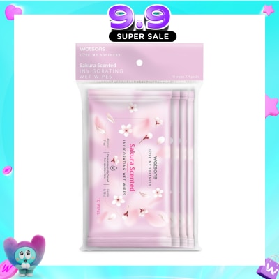 WATSONS - Scented Invigorating Wet Wipes Sakura 10s x 4 packet image