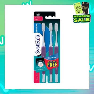 SYSTEMA Gum Care Toothbrush Compact Soft Buy 2 Free 1 Packset 3s