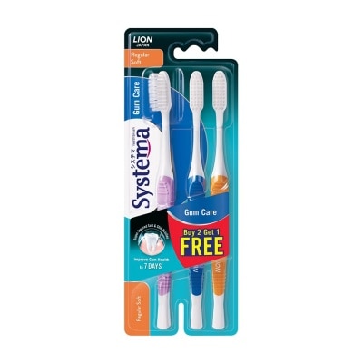 SYSTEMA Gum Care Toothbrush Regular Soft 3s Packset (Buy 2 Free 1)