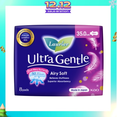 LAURIER Ultra Gentle Night Sanitary Pad 35cm Heavy Flow 8s