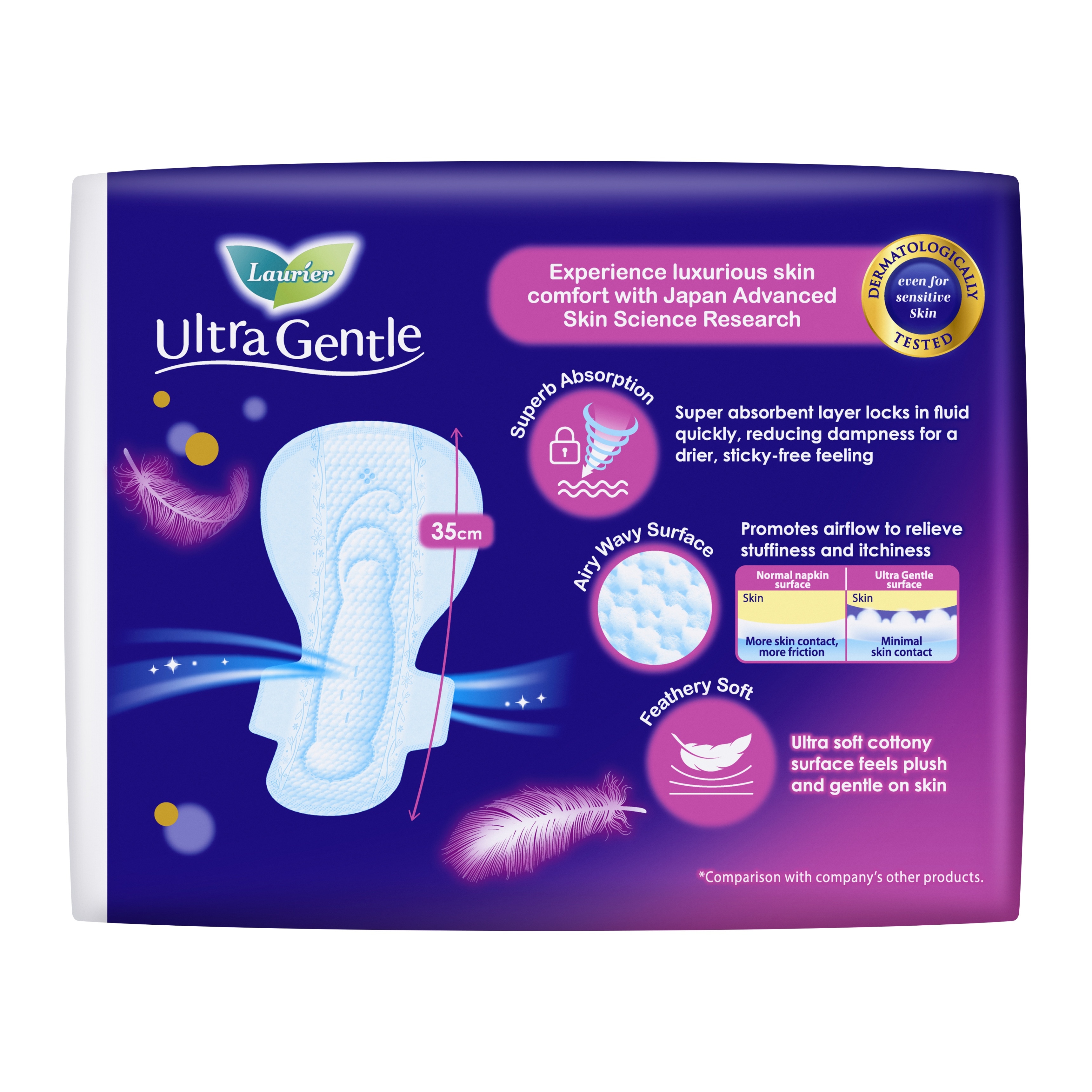 Ultra Gentle Night Sanitary Pad 35cm Heavy Flow 8s