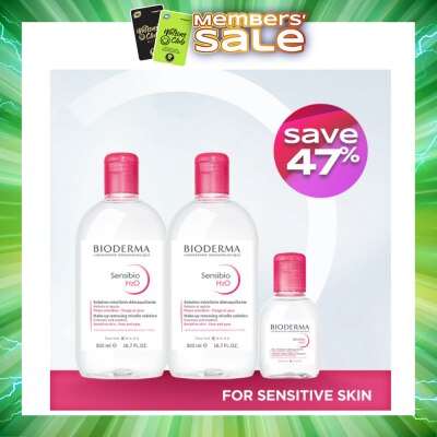 BIODERMA - Sensibio H2O Micellar Water 500ml Packset x 2s + Sensibio H2O 100ml