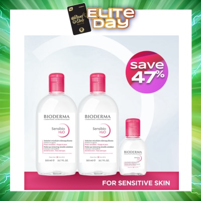 BIODERMA - Sensibio H2O Micellar Water 500ml Packset x 2s + Sensibio H2O 100ml