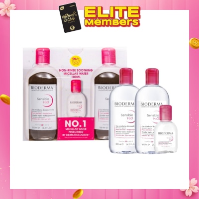 BIODERMA Sensibio H2O Micellar Water 500ml Packset x 2s + Sensibio H2O 100ml