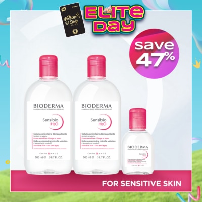 BIODERMA - Sensibio H2O Micellar Water 500ml Packset x 2s + Sensibio H2O 100ml