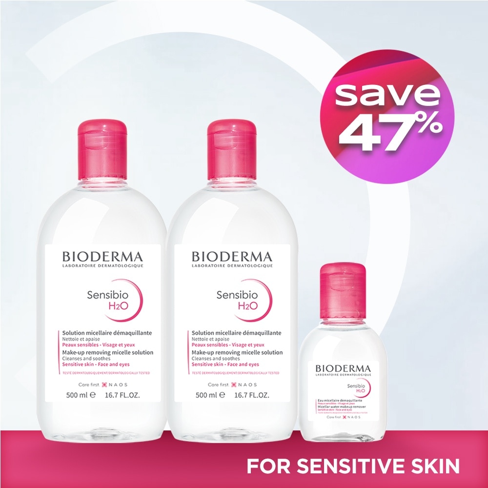Sensibio H2O Micellar Water 500ml Packset x 2s + Sensibio H2O 100ml