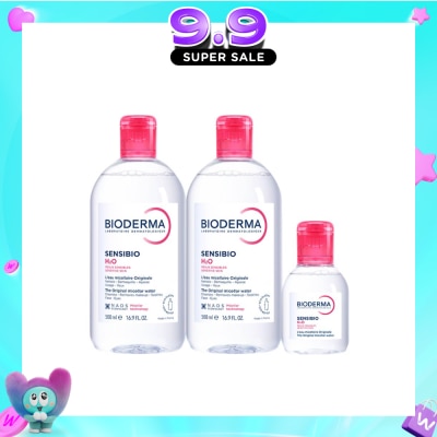 BIODERMA - Sensibio H2O Micellar Water 500ml Packset x 2s + Sensibio H2O 100ml image